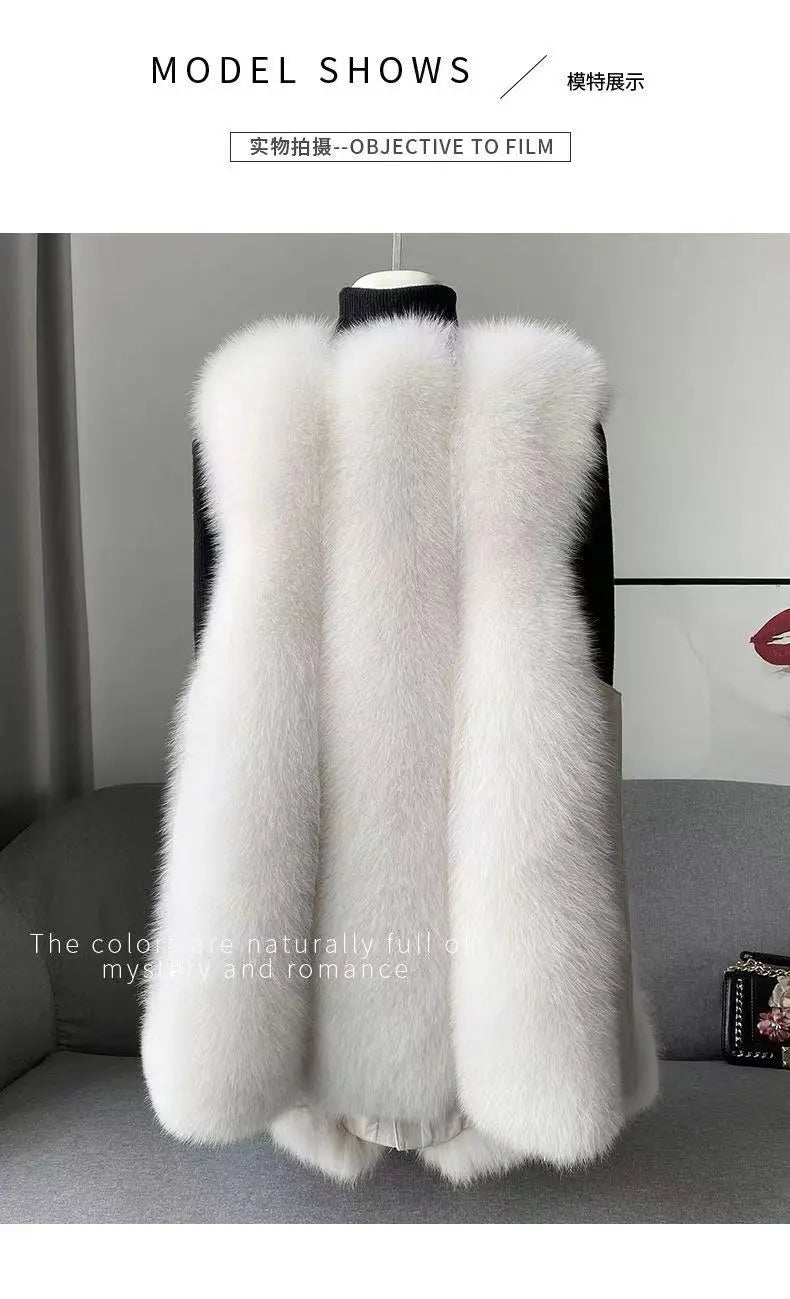 New High imitation fox fur vest for Women Slim Versatile High-end Fashion Young Warm Sleeveless Coat 2025 Autumn/Winter New