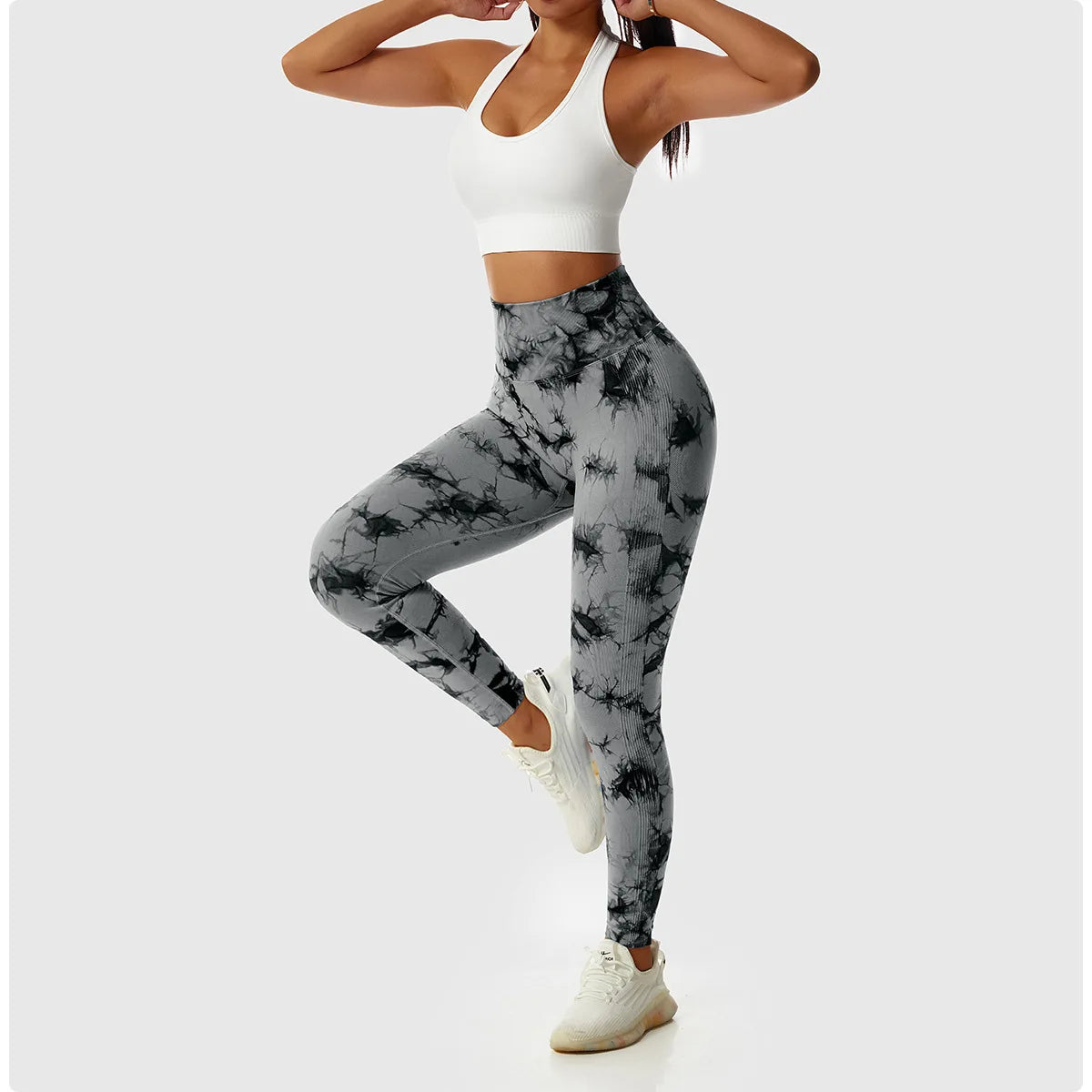 2024 New Tie Dye Gym Leggings Women Fitness Push Up Casual Sport Leggings Of Women Running Outdoors