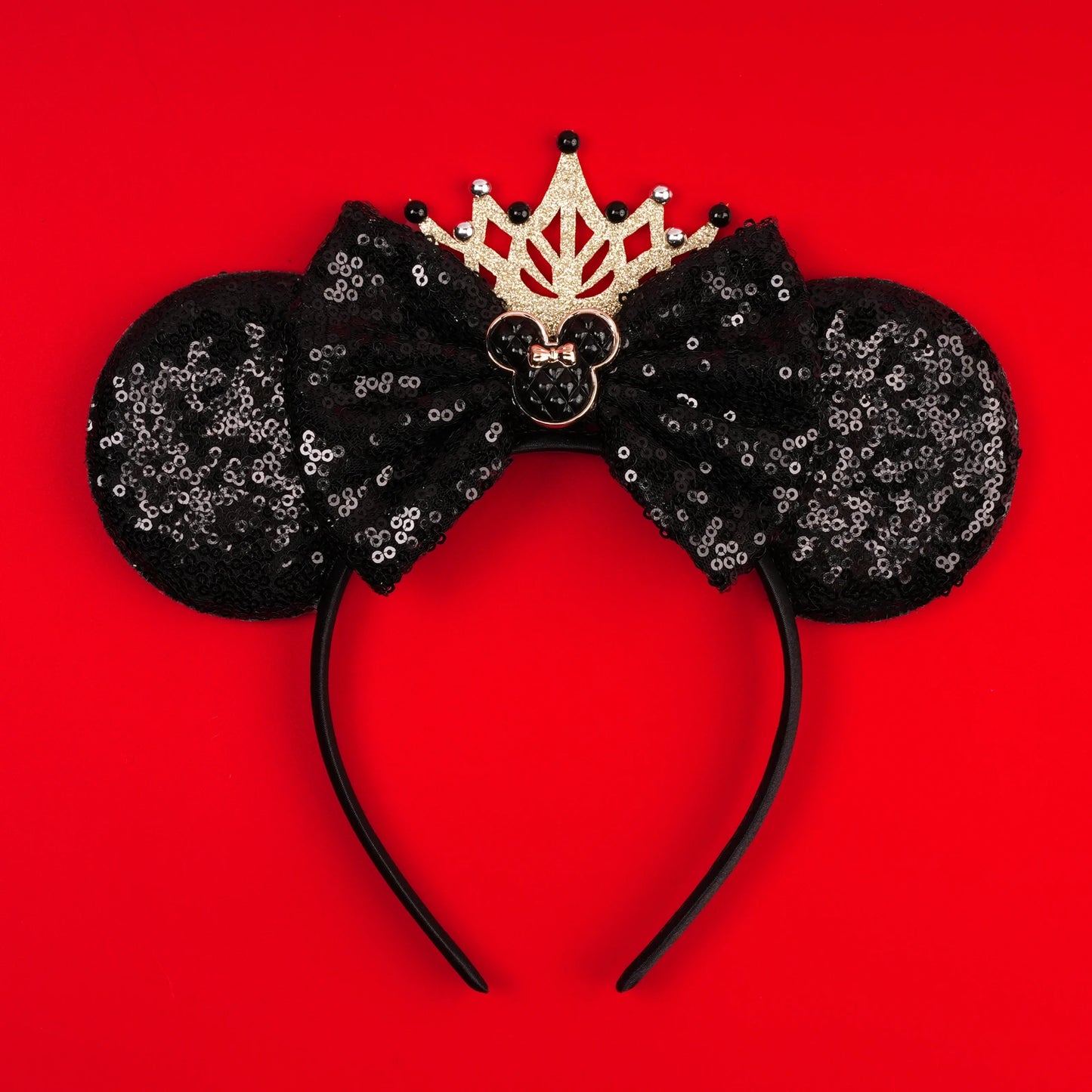 2025 New Halloween Mickey Mouse Ears Headbands Sequins Hair Bow Women Festival Party Cosplay Hairband Gift Kids Hair Accessories