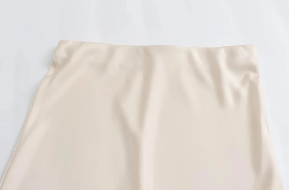 Women 2025 Satin Black Skirt Women High Waist Long Skirts for Women Summer White Midi Skirt Office Elegant Daily Skirts