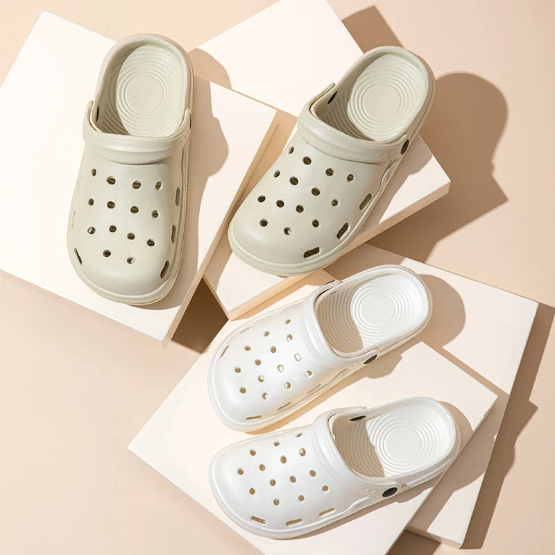 Women Summer Beach Sandals Casual Garden Clogs Outdoor Closed Toe Sandals for Men Couples Non Slip House Shower Slippers