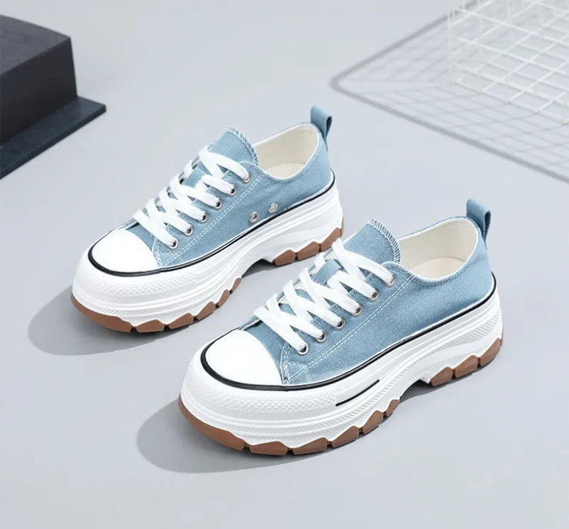 Summer Hot Sale Women's Canvas Shoes Fashion Breathable Platform Sneakers Female Flats Shoe Korean Trendy All-match Casual Shoes