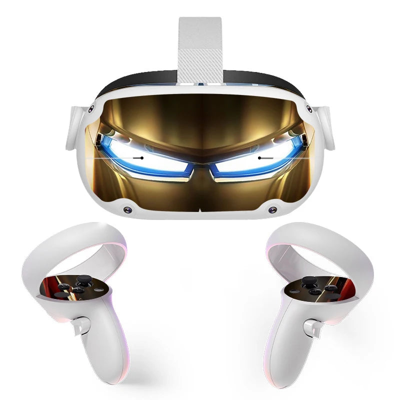 Sticker Vinyl Skin for Oculus Quest 2 VR Headset Controller PVC Decals Halloween Pattern Wrap Cover for Meta Quest2 Accessories