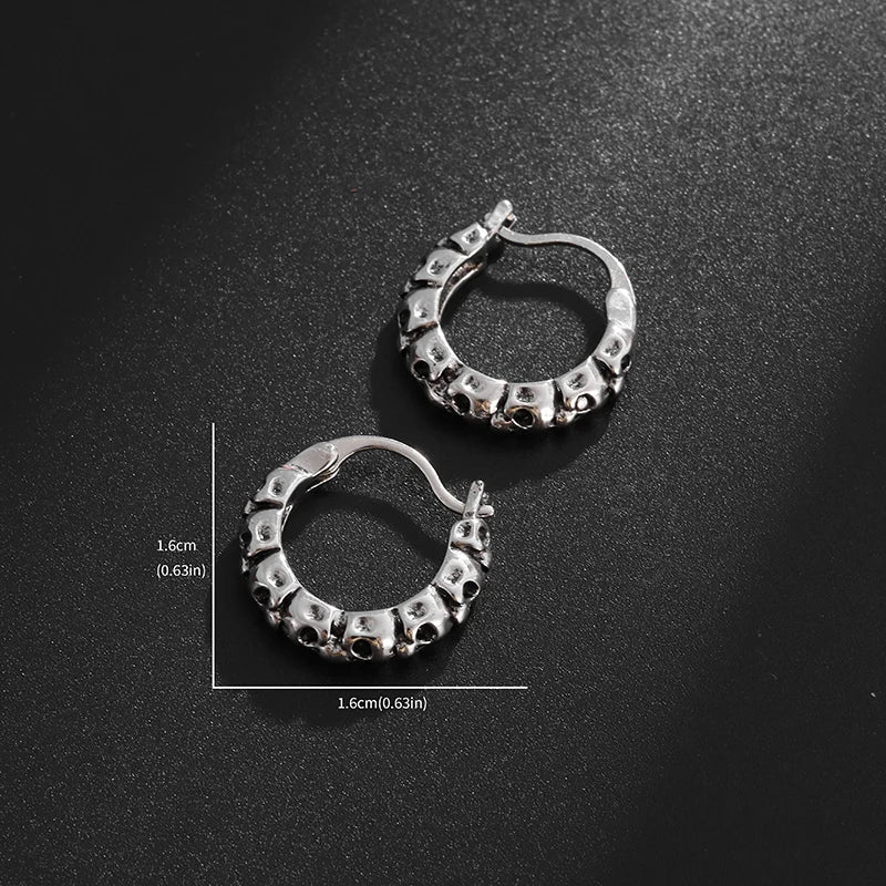 Retro Gothic Skull Earrings Hypoallergenic Earrings for Men and Women Punk Hip Hop Halloween Jewelry Gifts