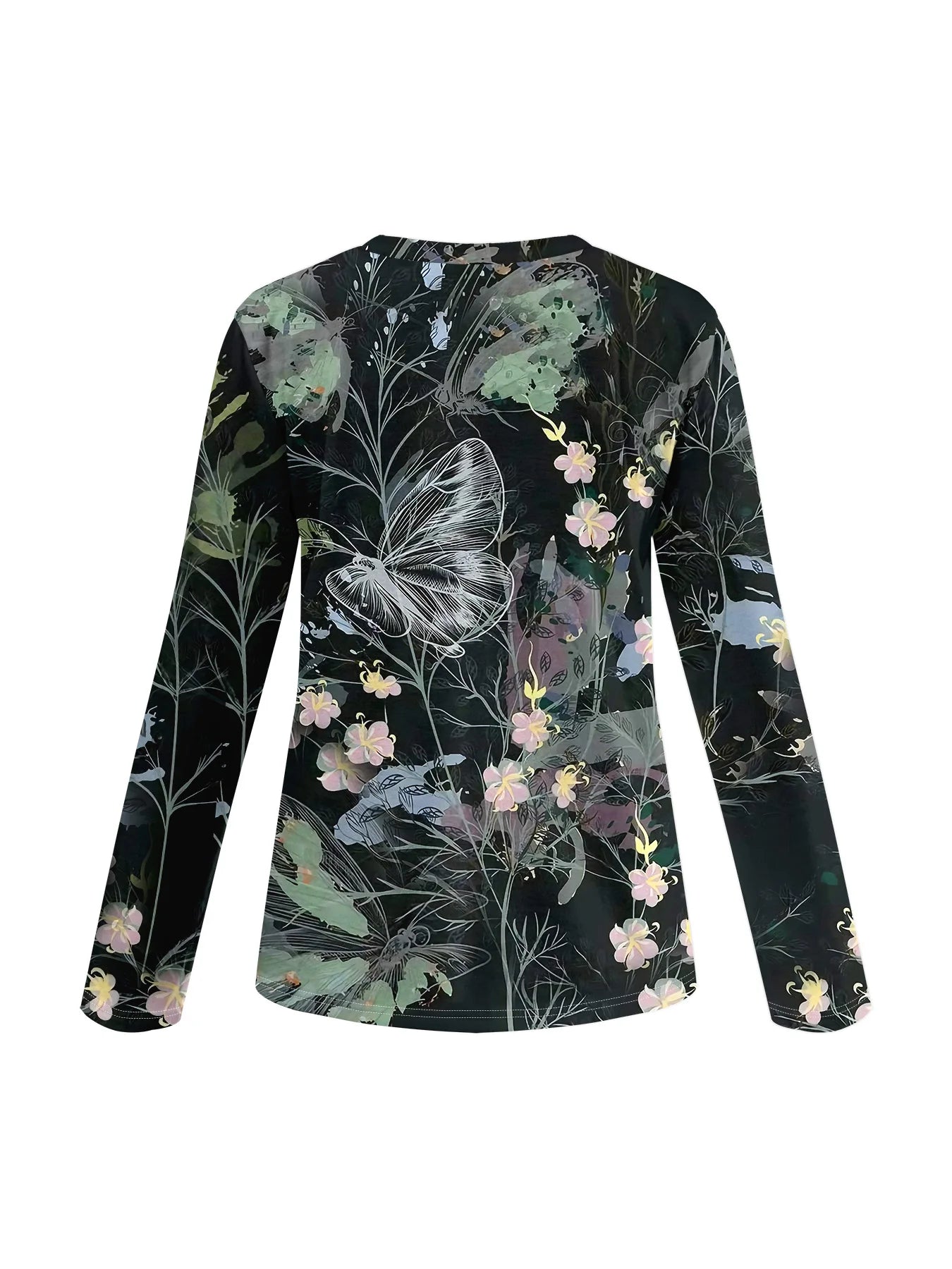 2025 Autumn and winter new fashion round neck long sleeve printed elegant casual loose hoodie