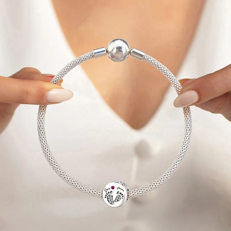 Fit Pan 925 Original Bracelets Love Heart Flower Four Leaf Clover Turtle 925 Silver Charms Beads DIY Birthday Jewelry Gift