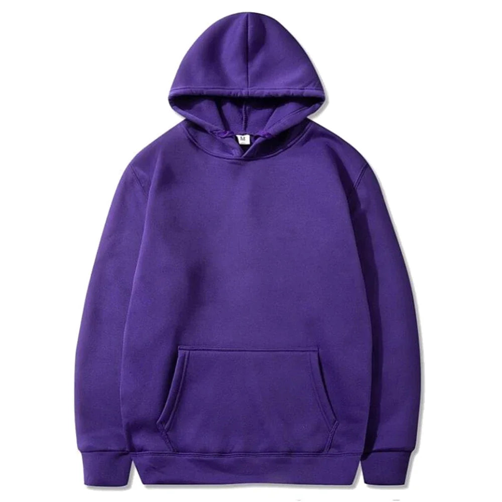Spring Autumn Men Casual Hoodies Solid Color Fleece Warm Sweatshirts Oversize Male Tops Fashion Hoodie Pullover Multiple Colour