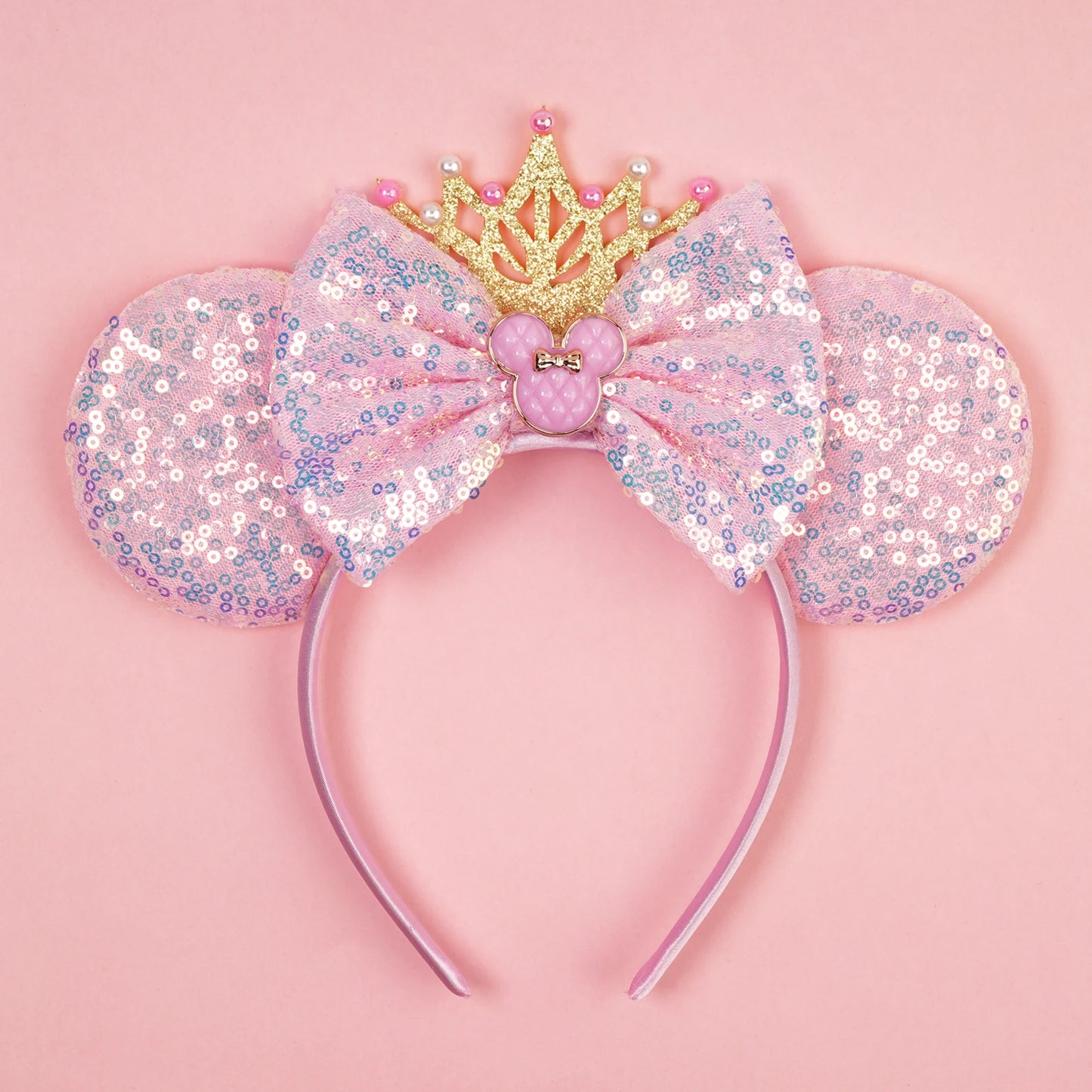 2025 New Halloween Mickey Mouse Ears Headbands Sequins Hair Bow Women Festival Party Cosplay Hairband Gift Kids Hair Accessories