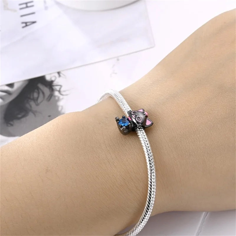 S925 Sterling Silver Owl Squirrel Bear Hedgehog Cute Animal Series Creative Charms Beads Fit Pan Original Bracelets DIY Jewelry