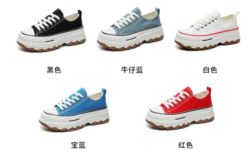 Summer Hot Sale Women's Canvas Shoes Fashion Breathable Platform Sneakers Female Flats Shoe Korean Trendy All-match Casual Shoes