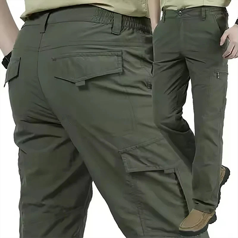 2025 Summer Tactical Pants Mens Quick Dry Thin Trousers Lightweight Casual Waterproof Pants Outdoor Workout Breathable Long Pant