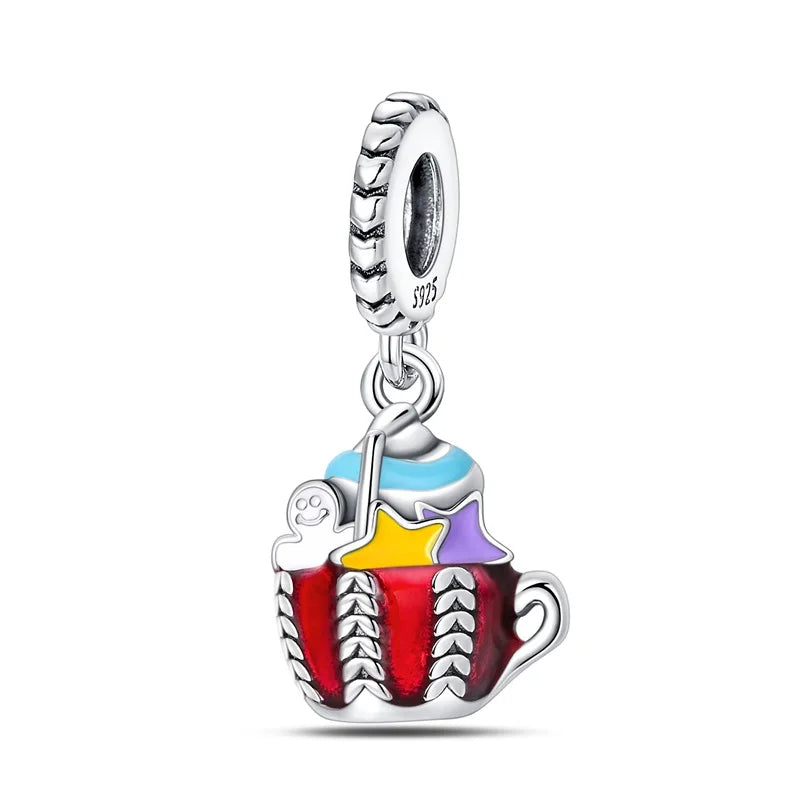 New Fireplace Snowman Sweater Sweet Romantic Christmas Winter Theme Charms Beads Fit Pan 925 Original Bracelets DIY Fine Jewelry