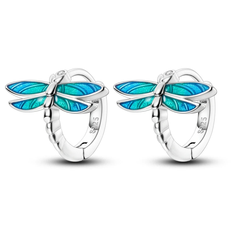 925 Sterling Silver Colored Zirconium Stars Hoop Earrings For Women Jewelry Anniversary WeddingMaking Jewelry Gift