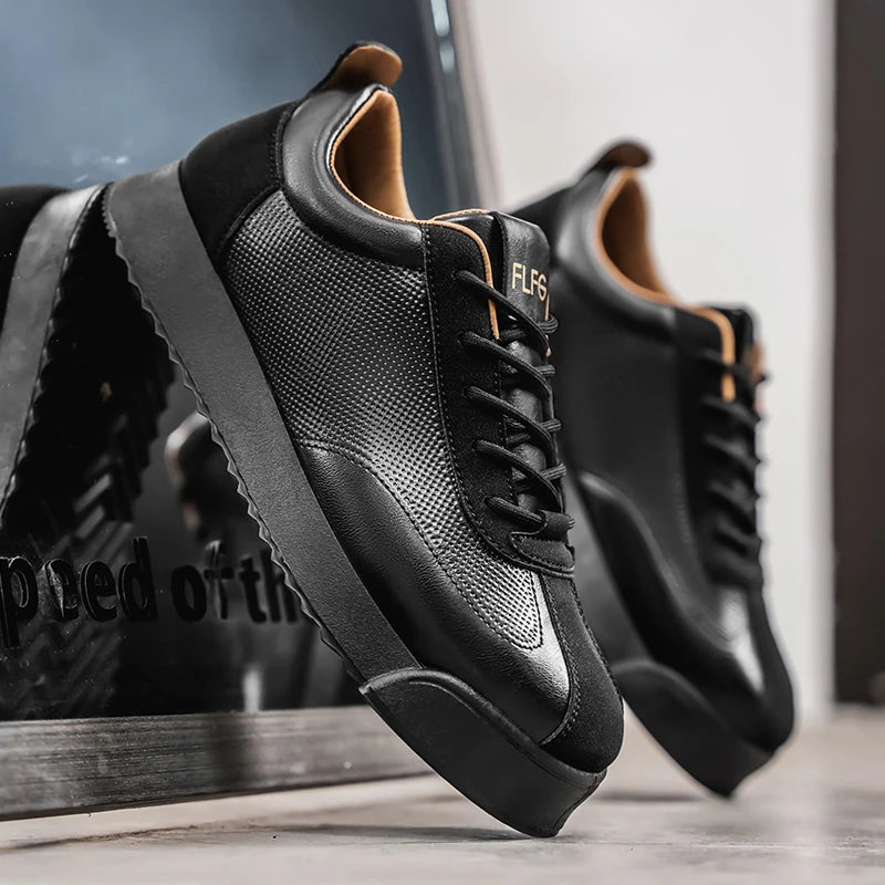 Luxury Fashion Men's Casual Shoes Leather Walking Sneakers Retro Platform Sport Shoes Comfortable Flats for Men Zapatos Hombre