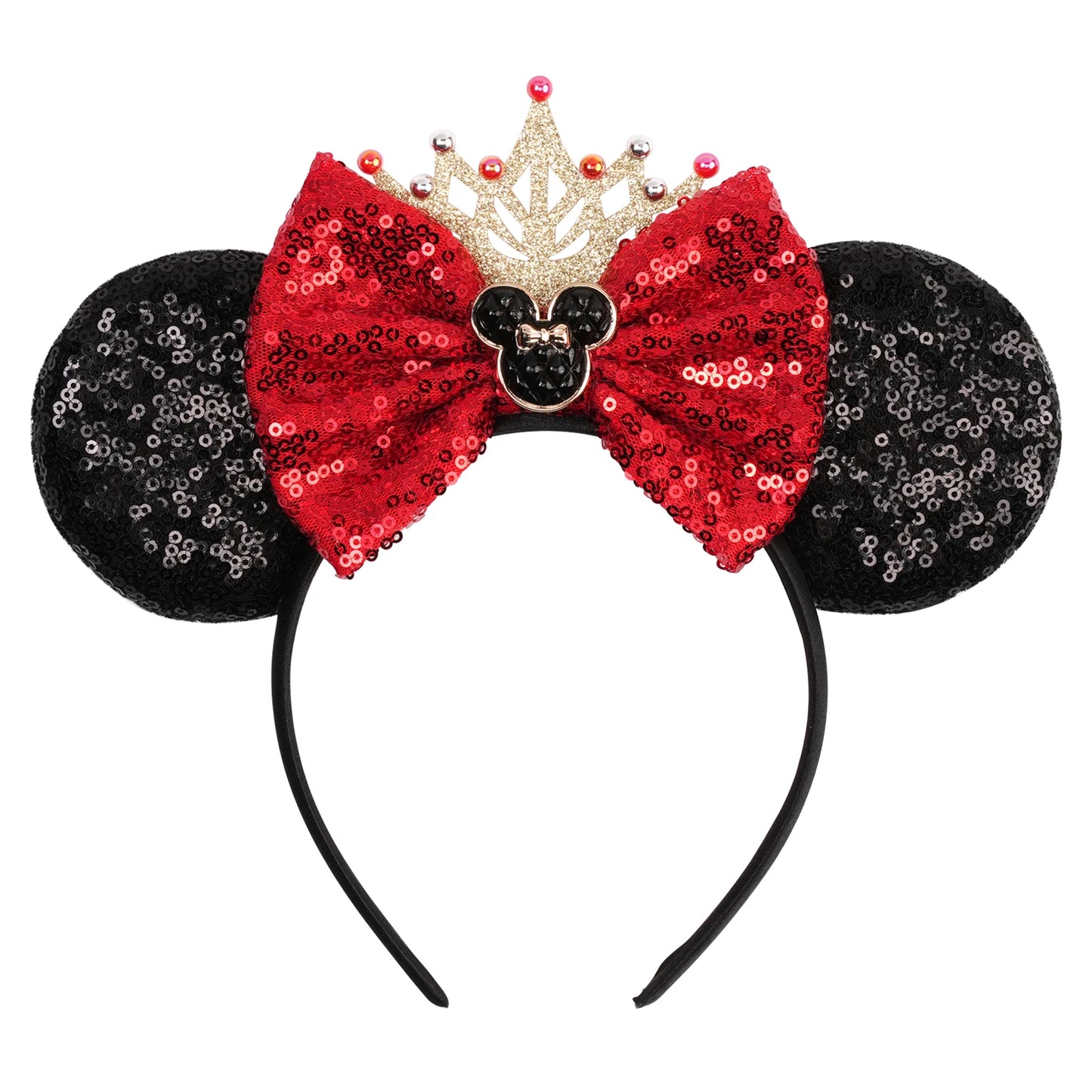 2025 New Halloween Mickey Mouse Ears Headbands Sequins Hair Bow Women Festival Party Cosplay Hairband Gift Kids Hair Accessories
