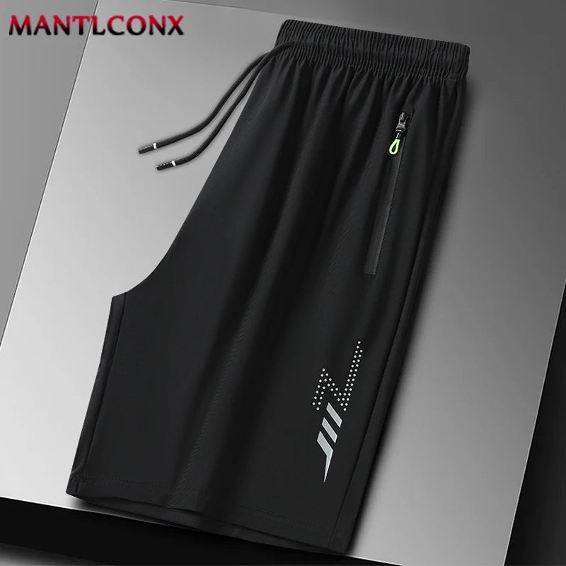 Solid Men's Beach Shorts Sports Short Pants Jogging Running Quick Dry Board Shorts Men Summer Thin Zipper Pockets Loose Bottom