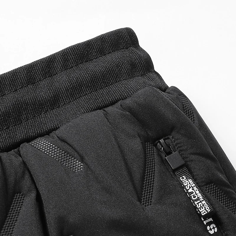 Winter Sweatwear Men Plush Thick Fleece Sweatpant Lambswool Thermal Trousers Casual Pants Waterproof Windproof Warm Cotton Pants