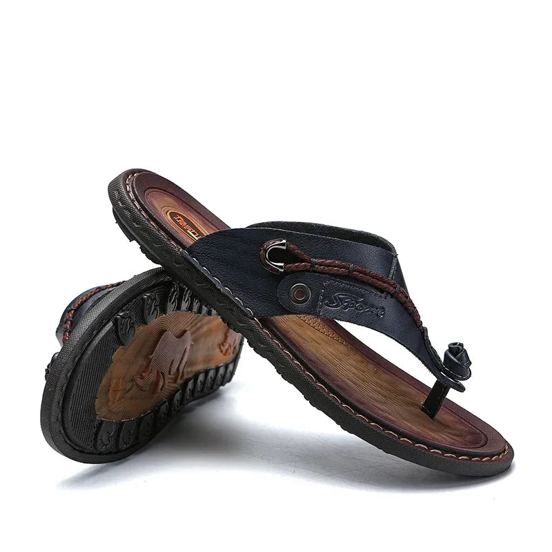 Men Handmade Braided Rope Flip-flops Mixed Colors Low Gang Summer Casual Outdoor Breathable Beach Shoes Non-slip Oxfords Slides