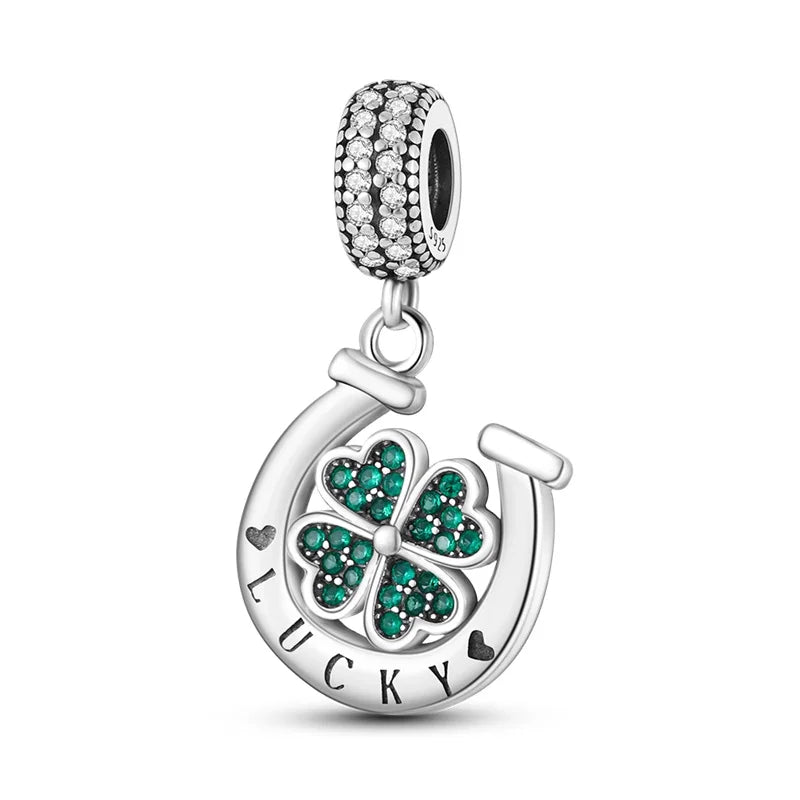 Original 925 Sterling Silver Love Heart Family Charm Beads Pendant Fit Bracelet Charm Women DIY Jewelry Gift