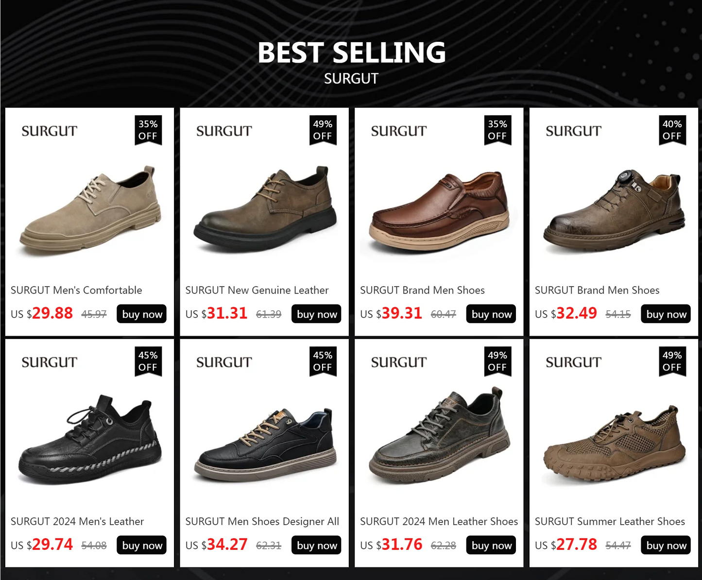 SURGUT Autumn Winter New Luxury Men's Leather Shoes Comfortable Oxford Fashion Walking Shoes Non-slip Rubber Sole Man Shoes