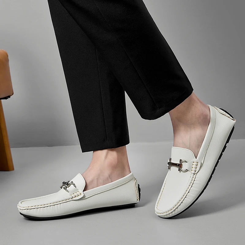 YRZL Mens Loafers Casual Slip On Comfortable Shoes for Men PU Leather Lightweight Non Slip Walking Sneakers Outdoor Shoes