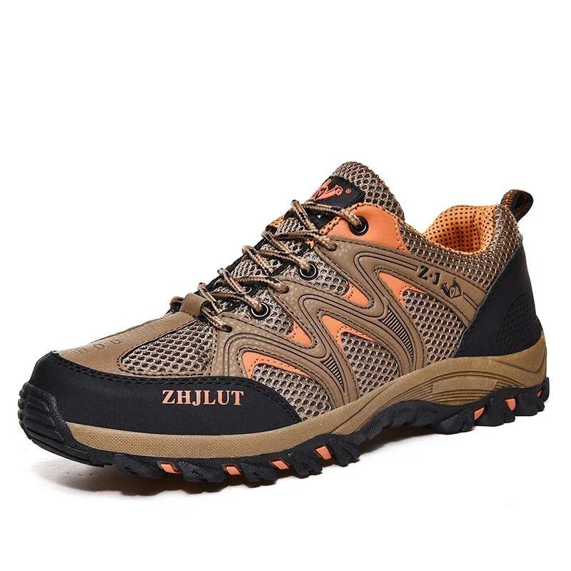 New Summer Men Casual Shoes Outdoor Mesh Sneakers Women Non-slip Lace Up Trekking Footwear Breathable Camping Spring Black Shoes