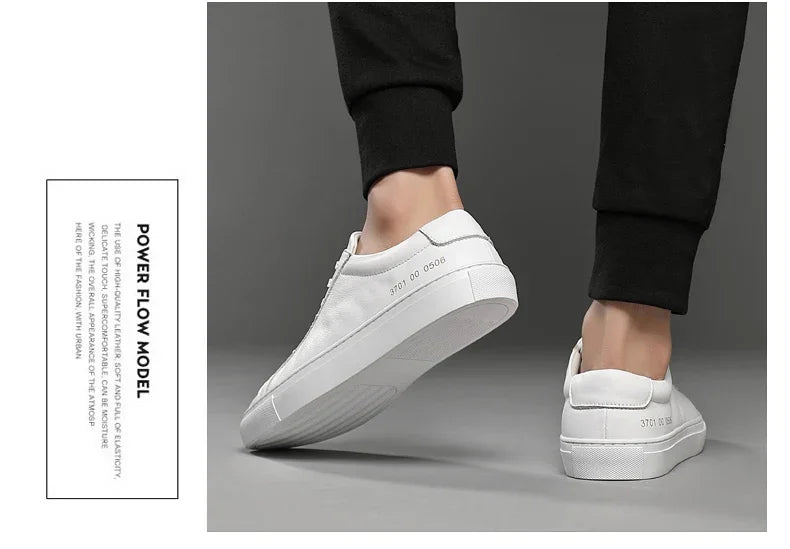 Italian Genuine Leather Men's Shoes 2024 Designer White Shoes Comfy Walking Shoes Lace-up Business Outdoor Zapatos Para Hombre