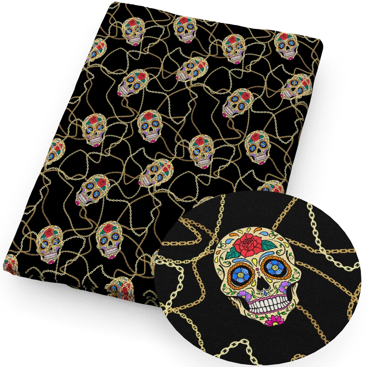 Halloween Skull Bone Skeleton Printed Polyester Pure Cotton Material Patchwork Tissue Sewing Quilting Fabrics Needlework DIY