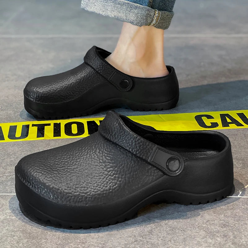 Summer Chef Shoes for Man Sport Sandals Flat Non Slip Clogs Kitchen Shoe Multi Occasion Multi Crowd Work Shoes Walking Slippers