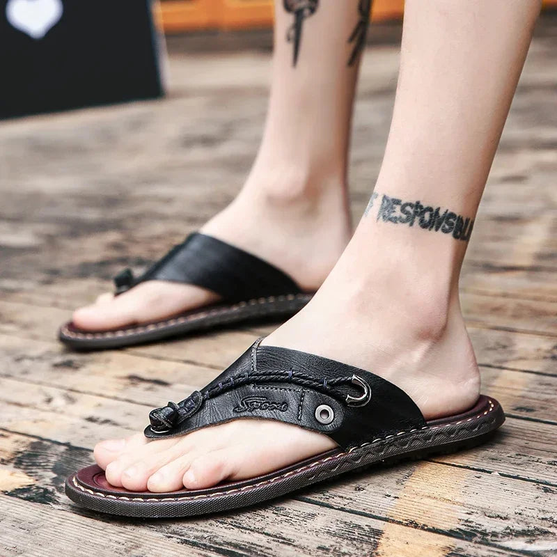 Men Handmade Braided Rope Flip-flops Mixed Colors Low Gang Summer Casual Outdoor Breathable Beach Shoes Non-slip Oxfords Slides