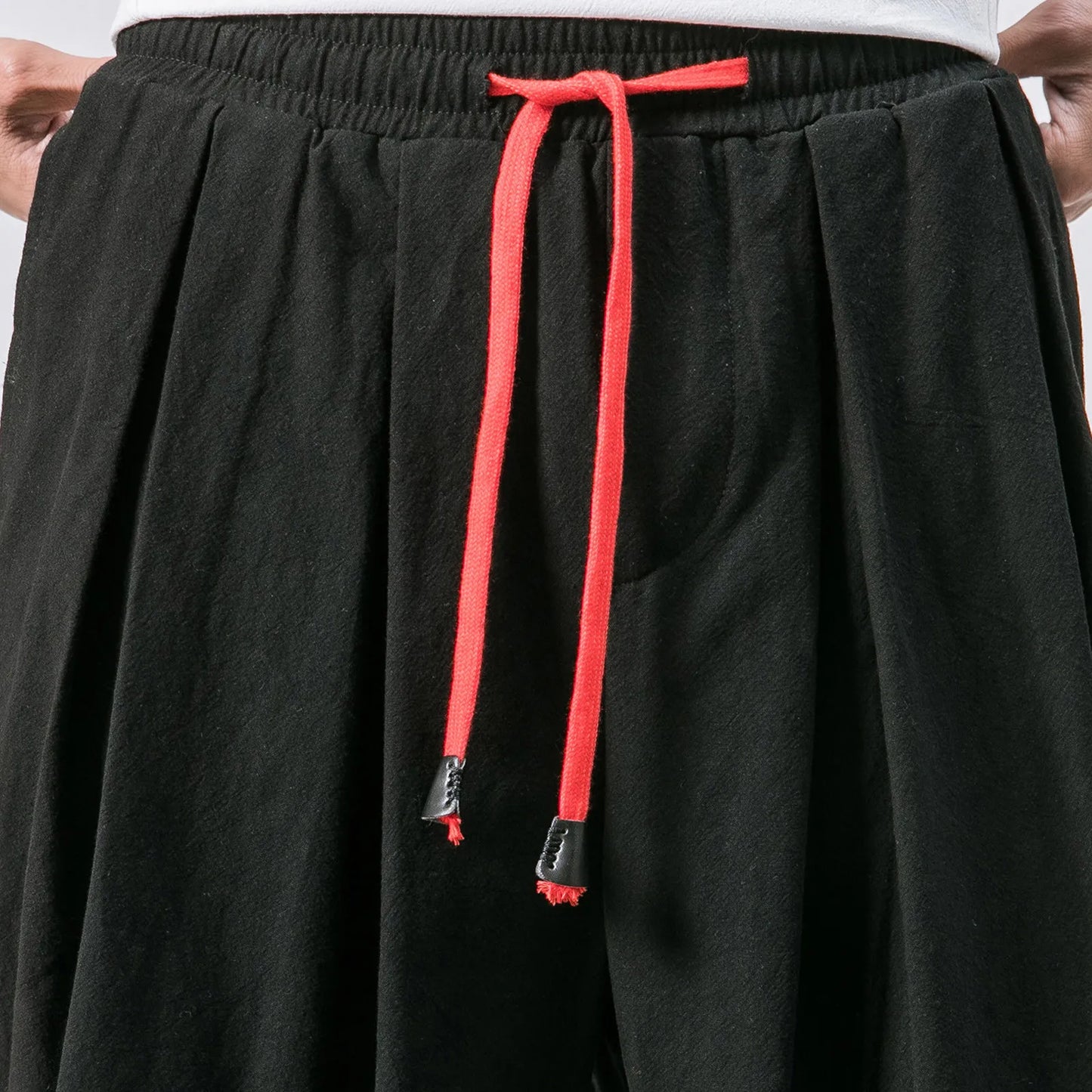 New Oversize Men Loose Harem Pants Autumn Chinese Linen Overweight Sweatpants High Quality Casual Brand Trousers Male