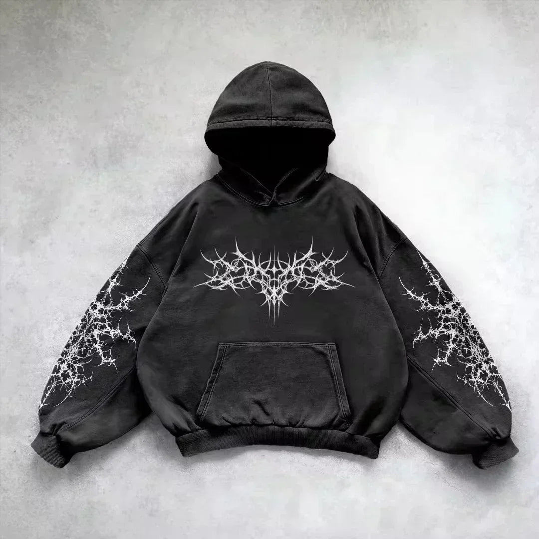 American Y2K New Fashion Trend Fleece Padded Zipper Hoodie Women Street Hip Hop Joker Loose Sweatshirt Couple Casual Punk Hoodie
