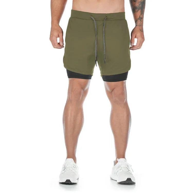 Camo Running Shorts Men Gym Sports Shorts 2 In 1 Quick Dry Workout Training Gym Fitness Jogging Short Pants Summer Men Shorts