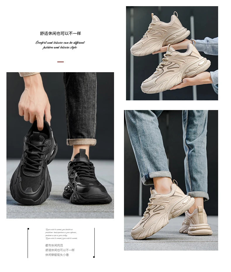 Men's light breathable casual sports shoes four seasons new soft sole anti-slip fashion outdoor running shoes students sneakers