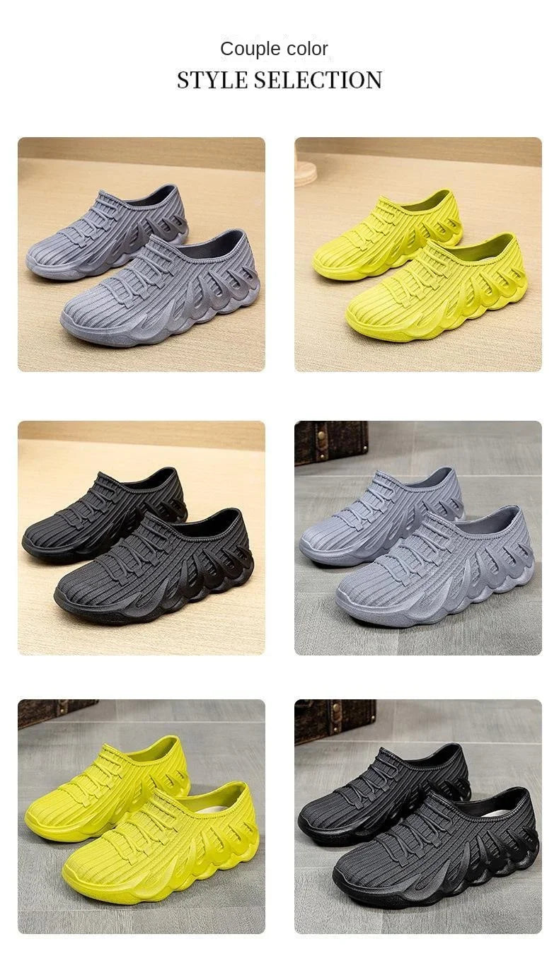 2024 Summer New Couple Men and Women's Waterproof Low Top Rainshoes Fashion Thick Sole Anti Slip Fishing Kitchen Work Rainboots