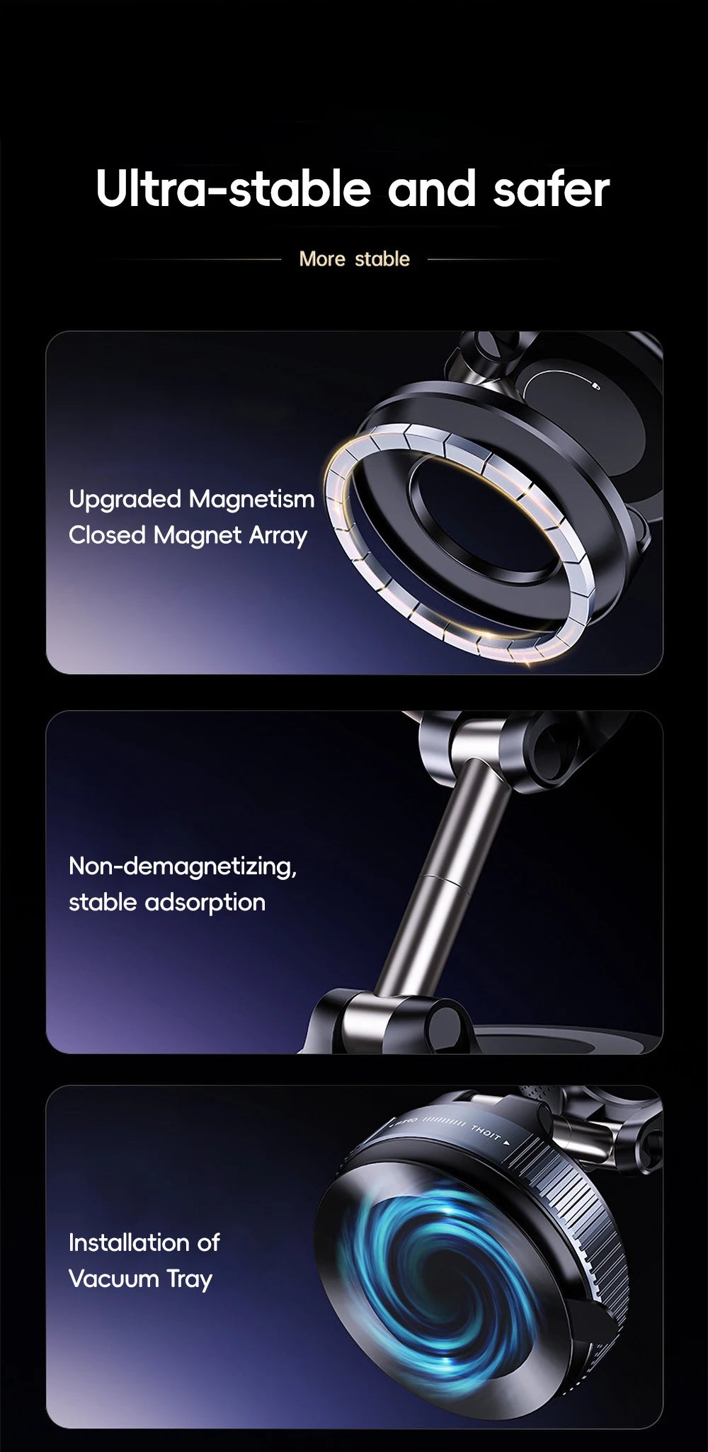 360° Rotation Car Dashboard Holder Magnetic Suction Cup Holder Foldable Kitchen Lazy Phone Bracket For iPhone Android Smartphone