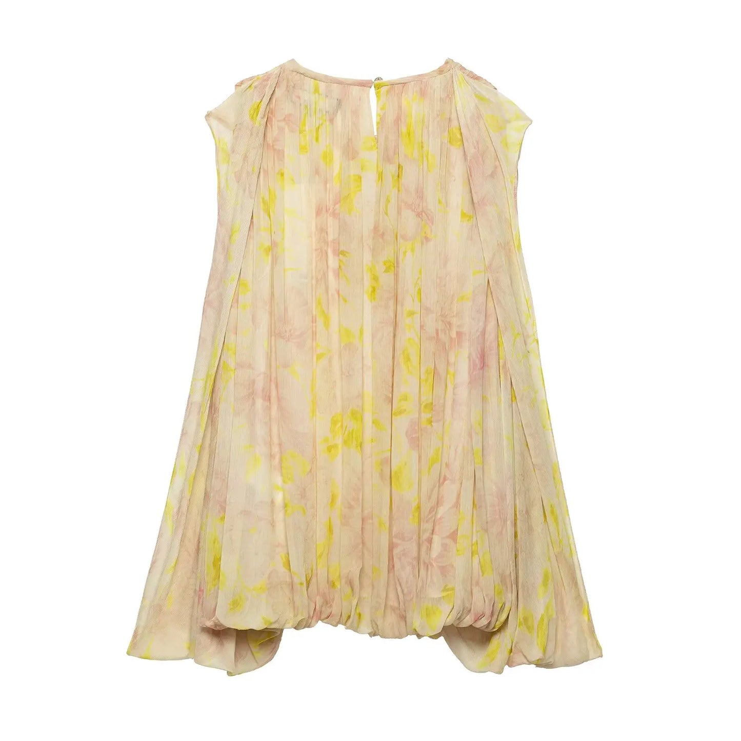 TFMLN Summer Luxury High-End Women Shirt 2025 New Puff Sleeve Chiffon Blouse Back Button Fashionable Feel Beach StylePrint Tops
