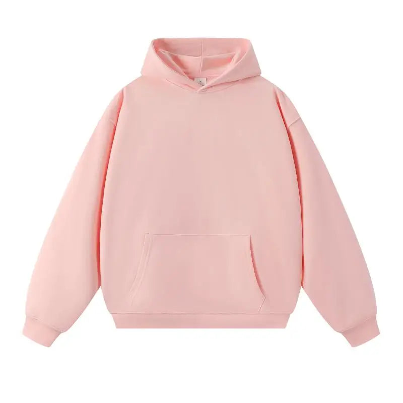 750g Terry Hooded Sweatshirt Autumn Winter Style Drop Shoulder Loose Trendy Pullover Hoodie Casual Solid Color Jacket Unisex