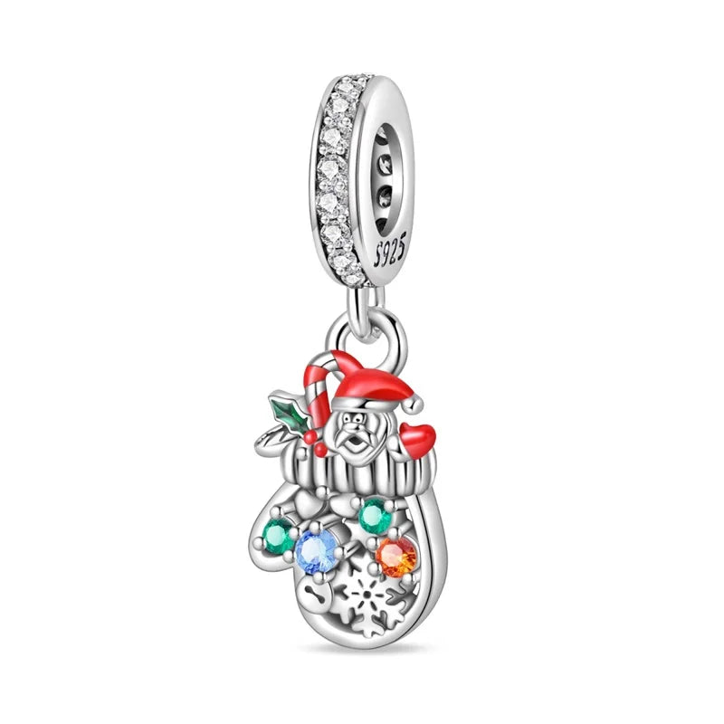 New Fireplace Snowman Sweater Sweet Romantic Christmas Winter Theme Charms Beads Fit Pan 925 Original Bracelets DIY Fine Jewelry