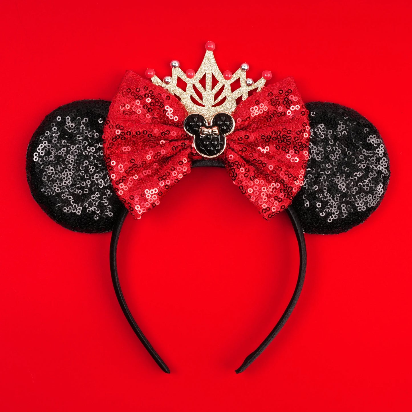 2025 New Halloween Mickey Mouse Ears Headbands Sequins Hair Bow Women Festival Party Cosplay Hairband Gift Kids Hair Accessories