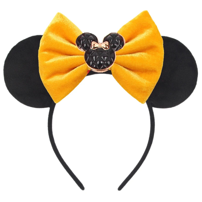 2025 New Halloween Mickey Mouse Ears Headbands Sequins Hair Bow Women Festival Party Cosplay Hairband Gift Kids Hair Accessories