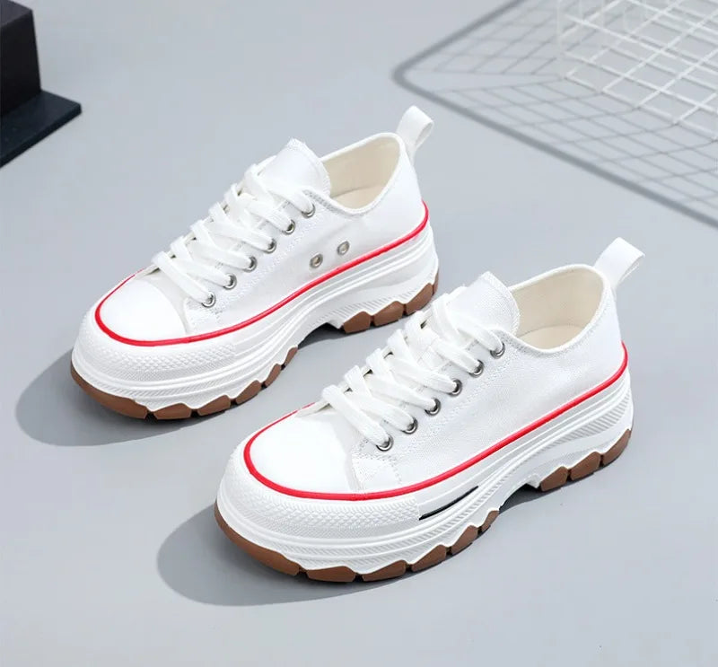 Summer Hot Sale Women's Canvas Shoes Fashion Breathable Platform Sneakers Female Flats Shoe Korean Trendy All-match Casual Shoes