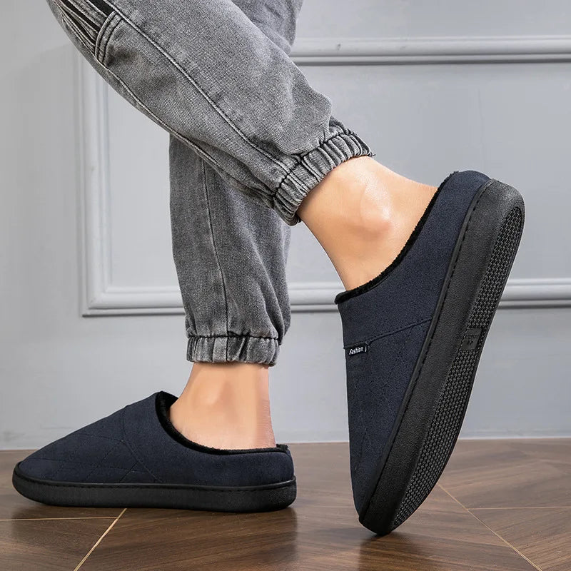 Winter Men's Cotton Slippers Warm Comfortable Men's Home Slippers Soft Velvet Women's Slippers 2025 New Home Casual Shoes 겨울슬리퍼