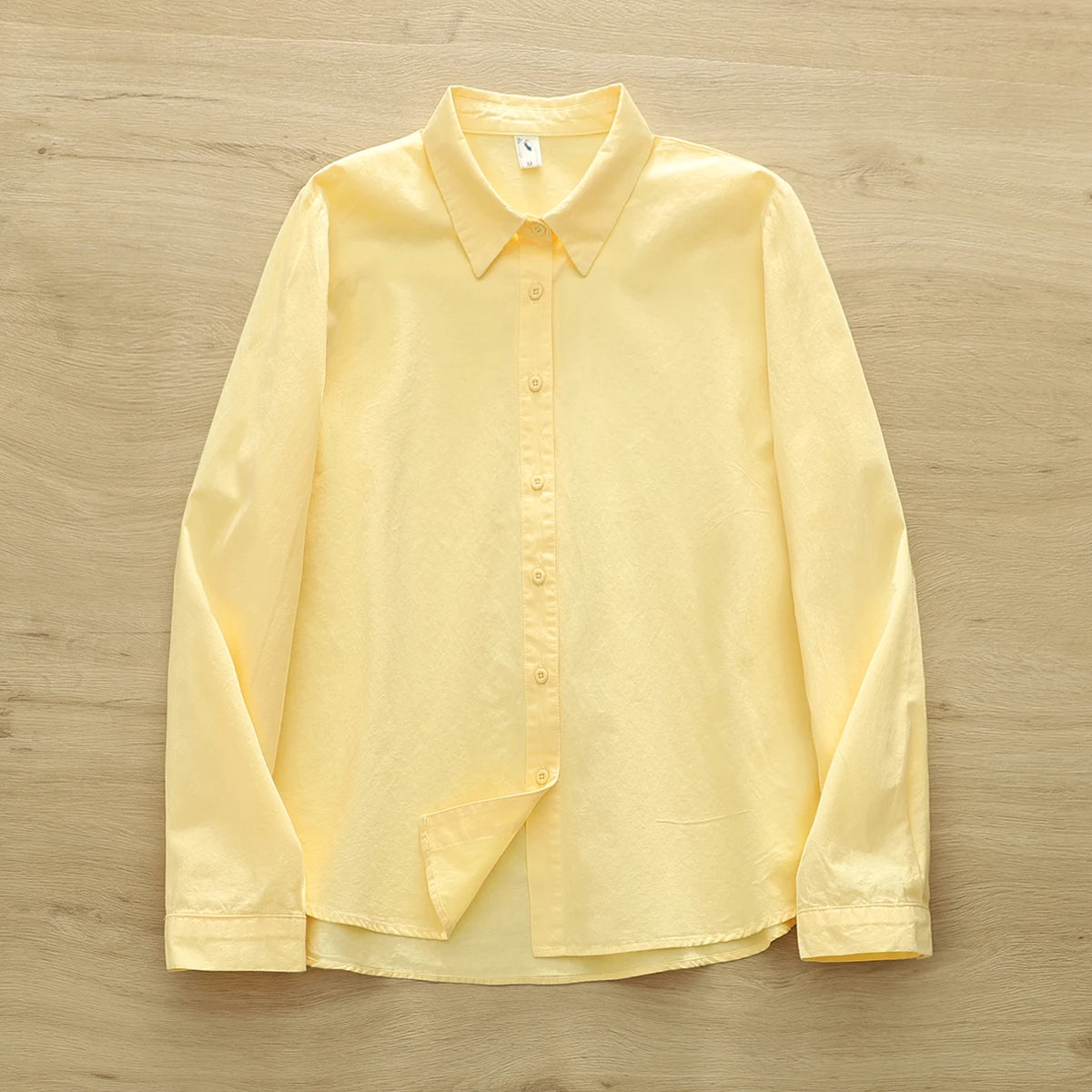 Simple Fine Cotton Casual Shirts Women 2025 New Fresh Lady Solid Color Loose Blouses and Tops Ladies Long Sleeve Shirt Clothing