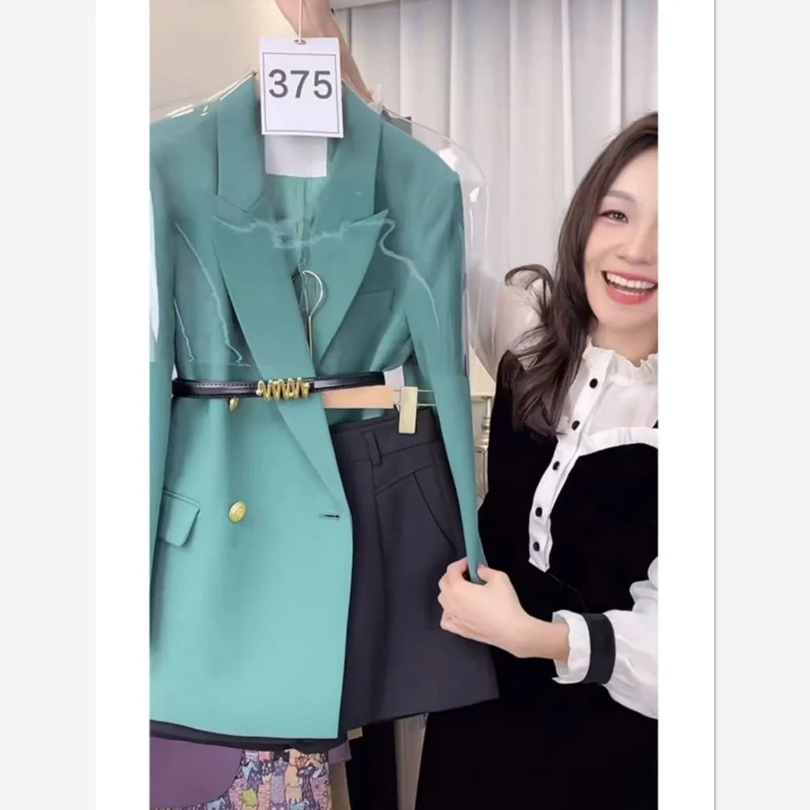 Autumn New Elegant Office Lady Suit Women Formal Outfits Notched Blazer Jacket with Belt + High Waist Shorts 2 Piece Set 651P