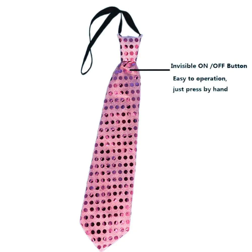 10pcs Blinking Light Up Sequin Bow Tie Necktie Gift Glow Party Luminous Neck Wear Cosplay Birthday Halloween