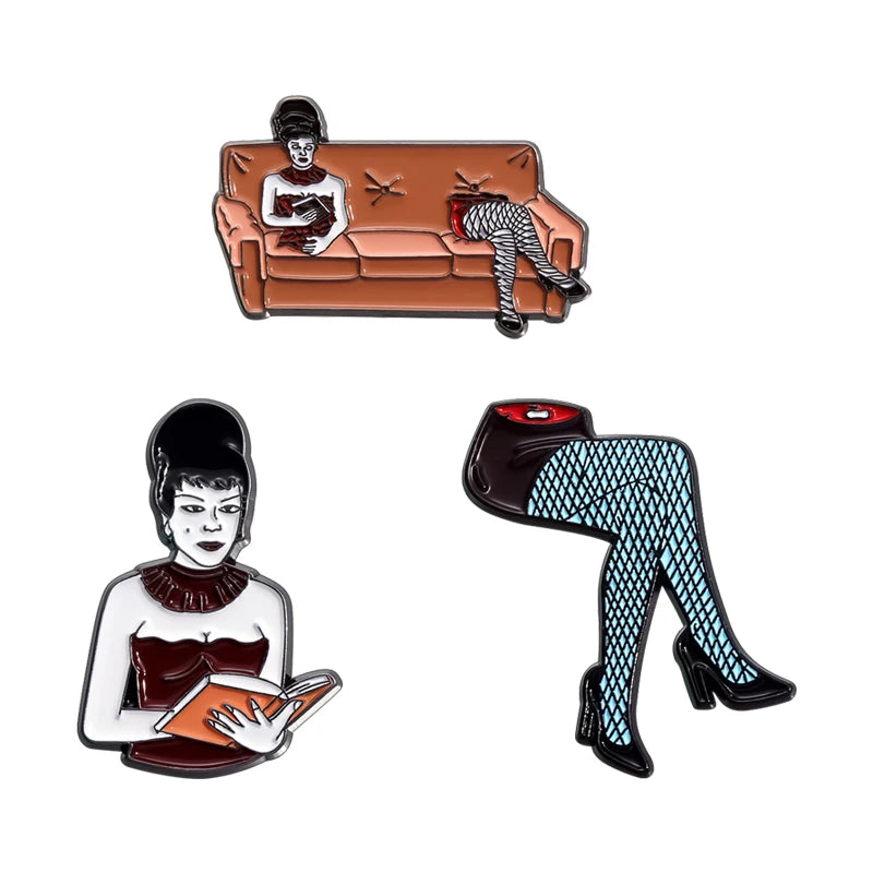 3pcs/sets Hard Enamel Pins Funny Creative Metal Brooches Jewelry Halloween Punk Cartoon Lapel Badge Accessories Gift for Friends