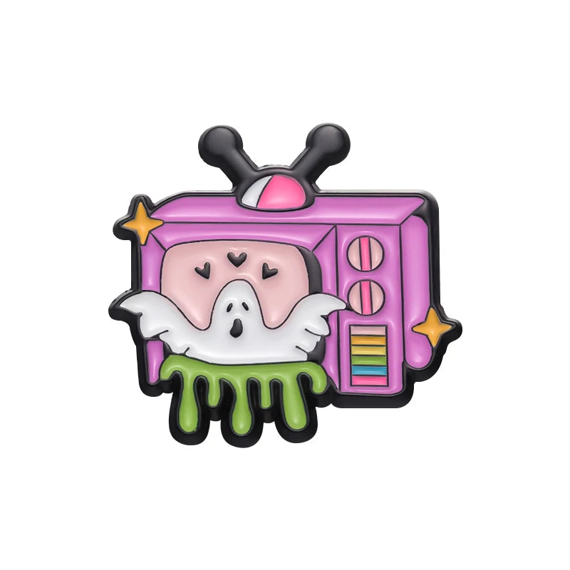 Horror Movie TV Set Enamel Pins Custom Punk Halloween Film Television Badge Lapel Sick Sad World Brooch Backpack Jewelry