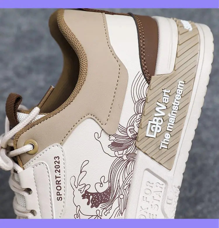 Men's Casual Shoes 2025 Spring New Style Graffiti Breathable Sneakers High Quality Designer Men Platform Shoes Zapatillas Hombre