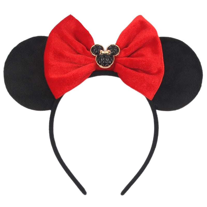 2025 New Halloween Mickey Mouse Ears Headbands Sequins Hair Bow Women Festival Party Cosplay Hairband Gift Kids Hair Accessories